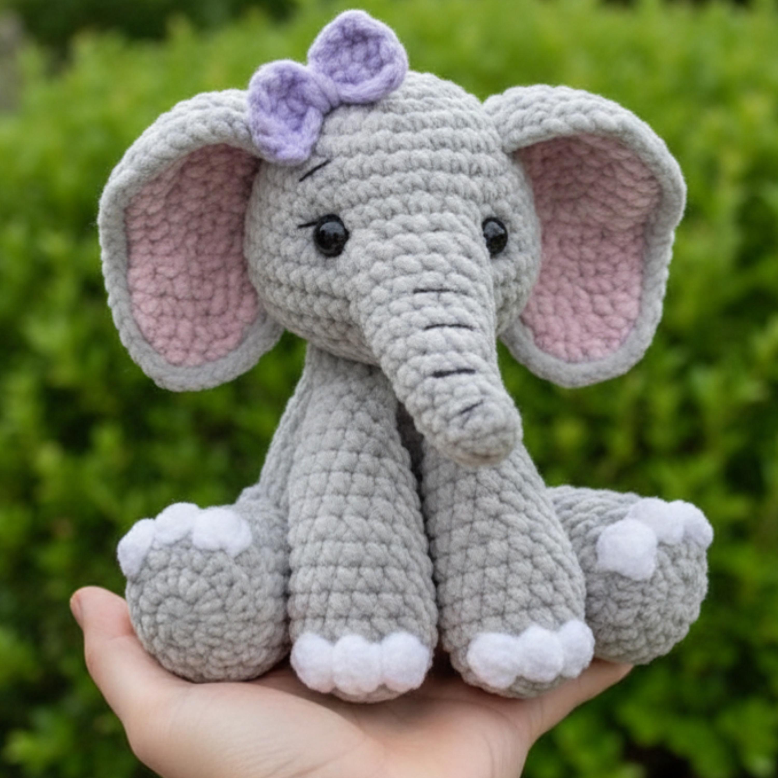 Crochet Elephant Pattern PDF | Amigurumi Elephant Plush Toy Tutorial ...