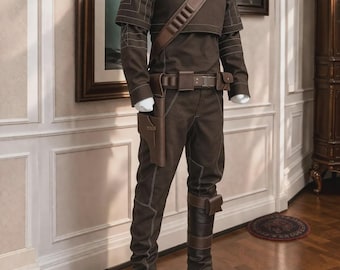 Mandalorian Din Djarin Cosplay Costume with Belt | Star Wars Bounty Hunter Flight Suit | Beskar outfit