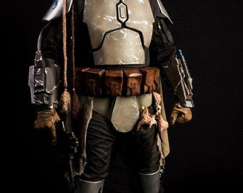 Disfraz de traje de vuelo marrón mandaloriano / Cosplay de Din Djarin / Traje de armadura de cazarrecompensas inspirado en Star Wars