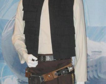 DISFRAZ DE HAN SOLO - Una Nueva Esperanza - Calidad Réplica - Chaqueta, Camisa + Pantalones - Perfecto para tu disfraz de Star Wars / Cosplay
