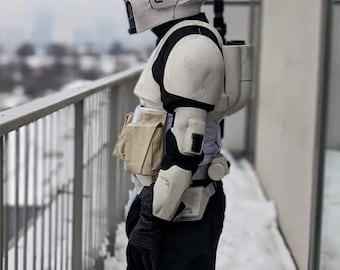 Scout Trooper weiche Teile | Star Wars Cosplay Replica Fliegeranzug mit Kummerbund & Beutel | Kundenspezifisches Kostüm-Set