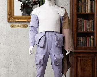 Disfraz de Boba Fett de El Imperio Contraataca / Traje de vuelo, chaleco, capa y collar de ESB / Traje de cazarrecompensas mandaloriano de Star Wars
