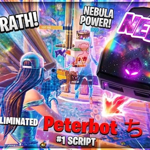 May include: A vibrant gaming-themed graphic with the text "99% WRATH!" and "NEBULA POWER!". A black device with the word "NEBULA" and a galaxy design is featured. The image also includes the text "ELIMINATED Peterbot #1 SCRIPT".