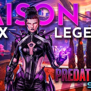 May include: A digital illustration of a character in a black and purple futuristic suit with metallic accents. The text SAISON 29 APEX LEGENDS is displayed in large white and pink letters, with PREDATOR S29 SCRIPT in the lower right corner.