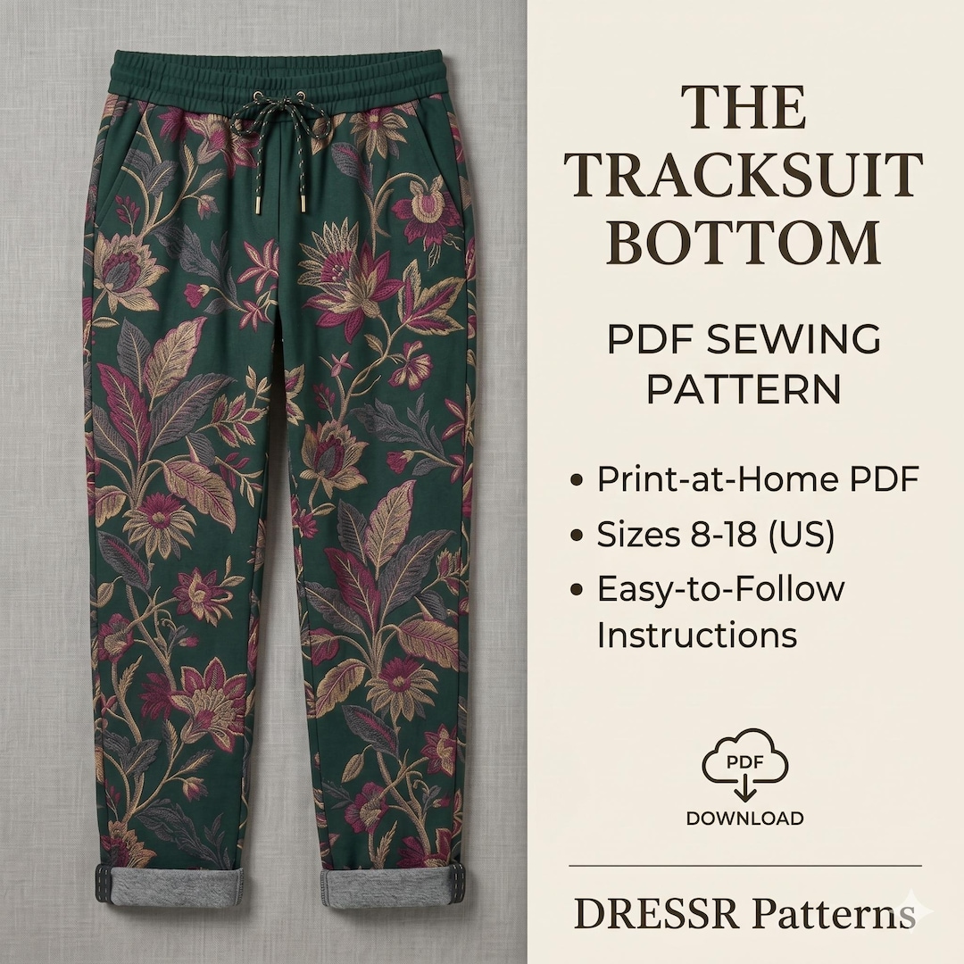 Tracksuit Bottoms PDF Sewing Pattern, Easy Women Joggers Pattern ...
