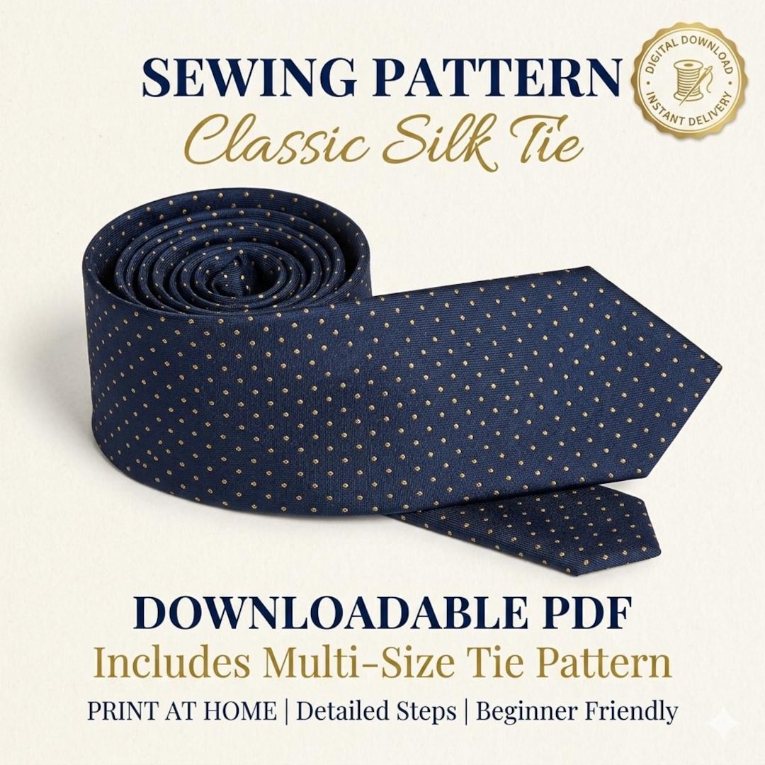 Pattern For Necktie Classic Necktie Sewing Pattern PDF | Mens Tie Digital Download | DIY ...