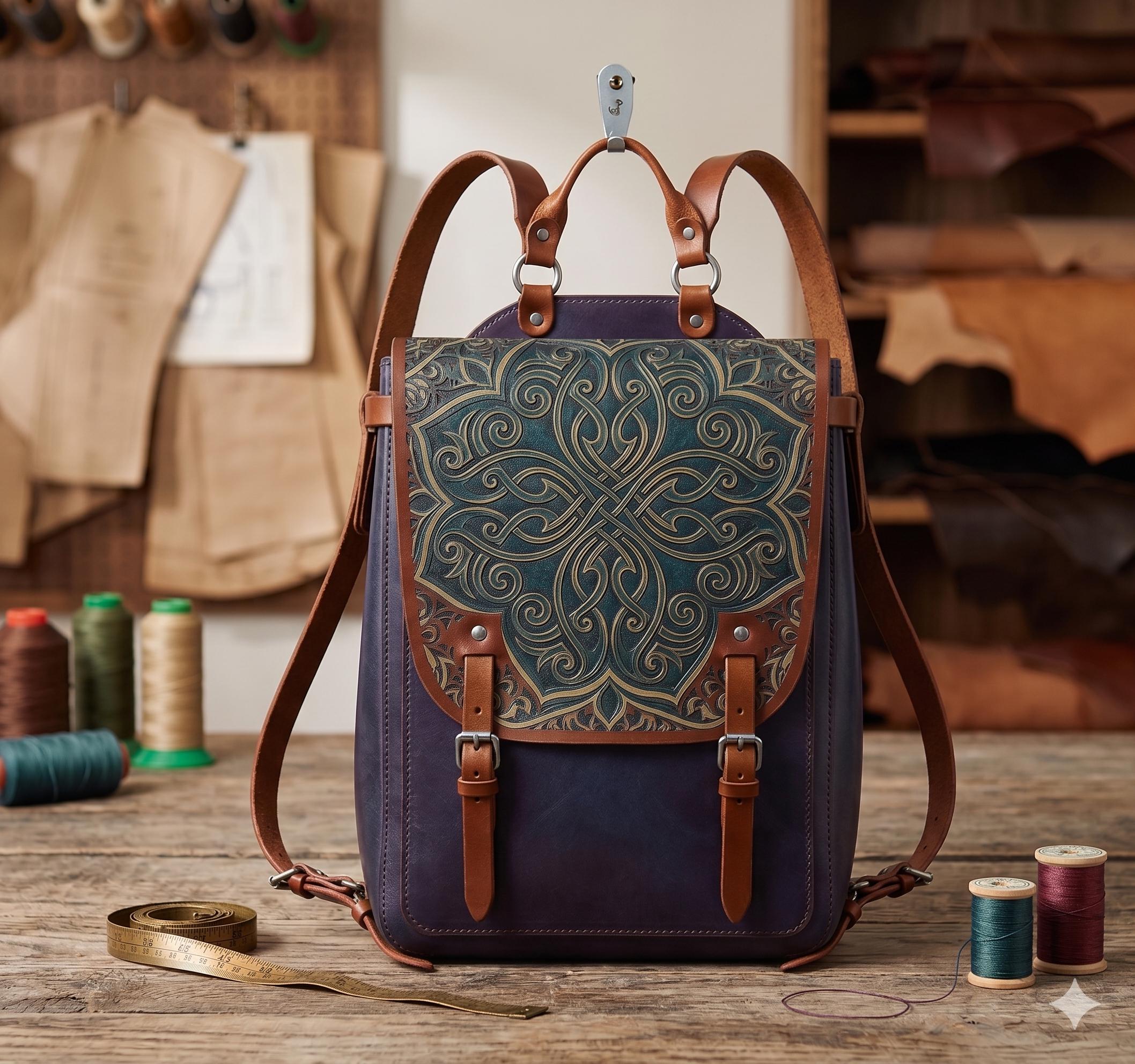 Handmade Leather Backpack Sewing Pattern PDF - DIY Leather Rucksack ...