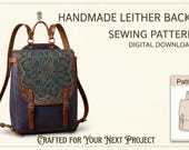 Handmade Leather Backpack Sewing Pattern PDF - DIY Leather Rucksack Template for Leathercraft - Professional Digital Download Bag