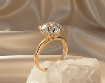 925 Sterling Silver Cubic Zirconia Halo Engagement Ring, Dainty Solitaire Promise Ring Gift for Women