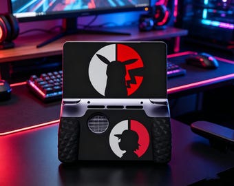 Funda AYN Thor impresa en 3D, carcasa protectora estilo entrenador de ratón eléctrico, diseño de círculo rojo.