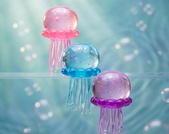 Jelly Squish Sensory Squeeze Toy – Jellyfish Squishy Fidget Stress Toy, Pink Purple Blue, Singles & Sets