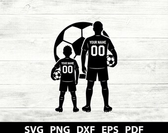Vater und Sohn Fußballspieler SVG | Personalisierte Name Fußballmannschaft | Digitaler Download