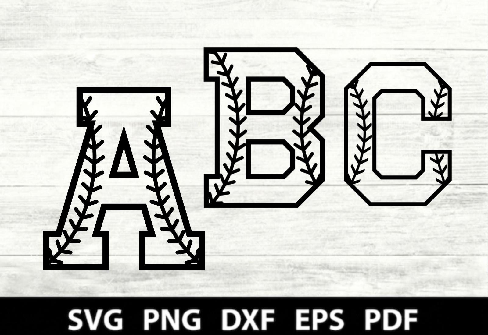 Baseball Font SVG, Varsity Alphabet SVG, Baseball Letters SVG, College ...