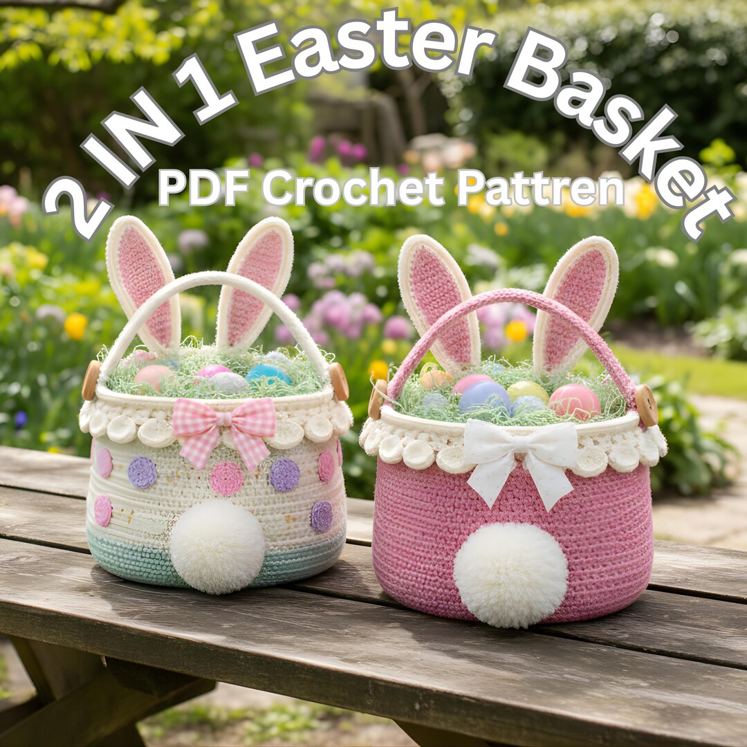 2 in 1 Amigurumi Bunny With Basket & Easter Eggs Crochet Pattern PDF ...