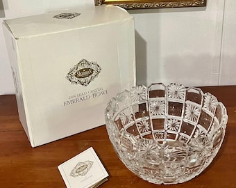 Bol vintage Shannon Crystal by Godinger « Émeraude », en verre taillé à 24 % de plomb.