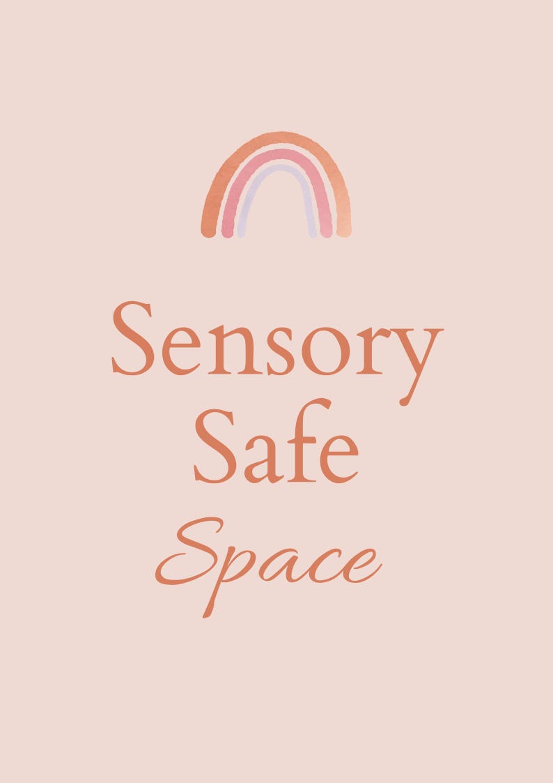 Sensory Safe Space Printable Poster – Calm Corner Sign – Kids Room Wall ...