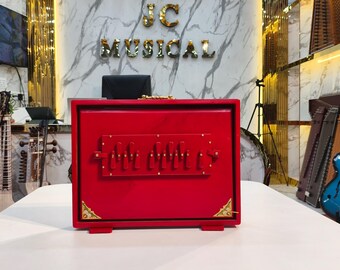 SHRUTI BOX/ One Octeve Large size Red mat finish/ Lower Octeve notes