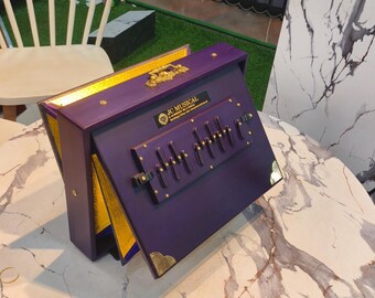 SHRUTI BOX /One Octeve Purple mat finish Large size/ C to C Lower Octeve notes