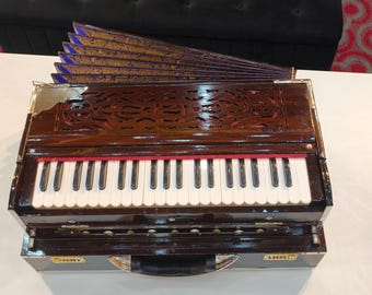 2LINE HARMONIUM/Brown glossy finish folding portable