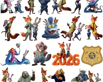 Zootopia 2 Clipart, Layered SVG, Digital Paper, Alphabet PNG (Digital Download)