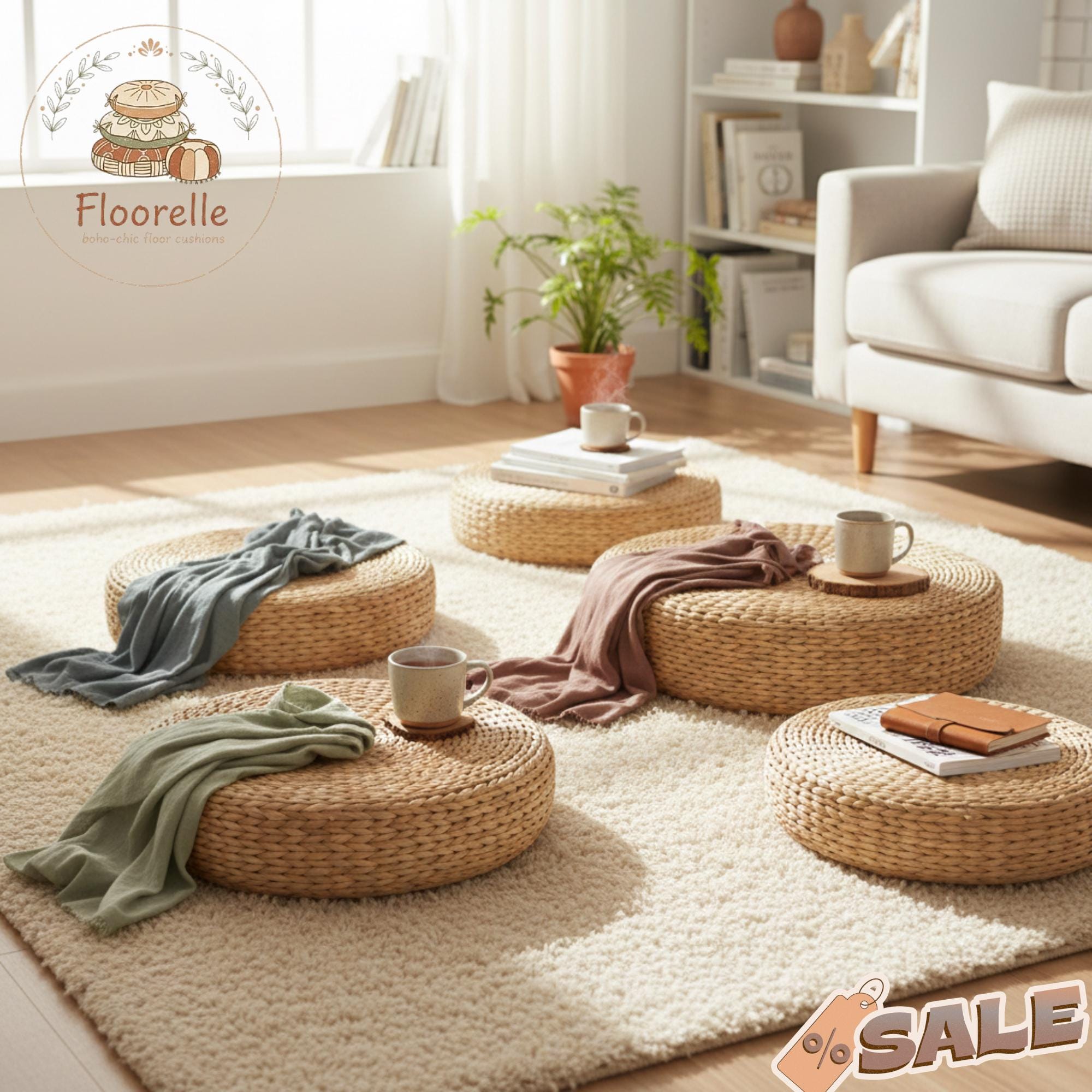 Coussin De Méditation JY – Rond, En Paille, Style Tatami, Pour Zen Et Relaxation