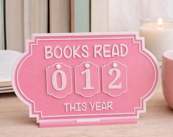 Personalized Reading Tracker 000-999 | Books Read Counter | Book Lover Gift | Custom Name Book Tracker | Aesthetic Desk Decor | Booktok Gift