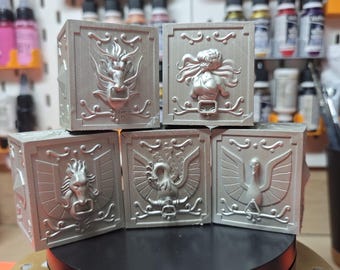 Zodiac Pandora Box Inspired Set of 5 – Myth Cloth Armor Style – Anime Collector Display – 3D Printed Decor