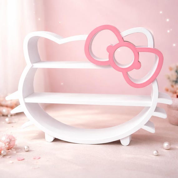 Hello Kitty Shelf, Kawaii Miniature Display, Cute Organizer, 3D