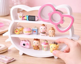 Hello Kitty Shelf, Kawaii Miniature Display, Cute Organizer, 3D Printed Shelf, Sanrio Inspired Decor, Desk Display, Gift for Her