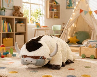 Peluche de bisonte volador, animal de peluche suave, criatura fantástica, regalo coleccionable.