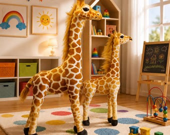 Reusachtige pluche giraffe, zachte pop, verjaardagscadeau, kinderkamerdecoratie