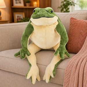Peluche gigante de rana, suave y abrazable, regalo para niños y adultos.