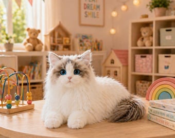Lifelike Plush Cat Toy Realistic Soft Simulation Kitty Doll Gift Comfort Companion