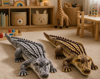 Levensechte gigantische krokodil pluche knuffel, zacht alligator bankkussen, cadeau