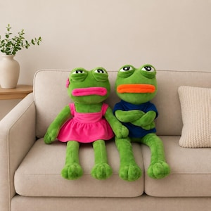 Almohada de peluche de rana triste Pepe, juguete de peluche, regalo de cumpleaños para niños, coleccionistas, 45 cm