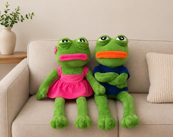 Almohada de peluche de rana triste Pepe, juguete de peluche, regalo de cumpleaños para niños, coleccionistas, 45 cm