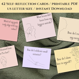 42 Self-Reflection Digital Cards: Thought-Provoking Questions for Personal Growth