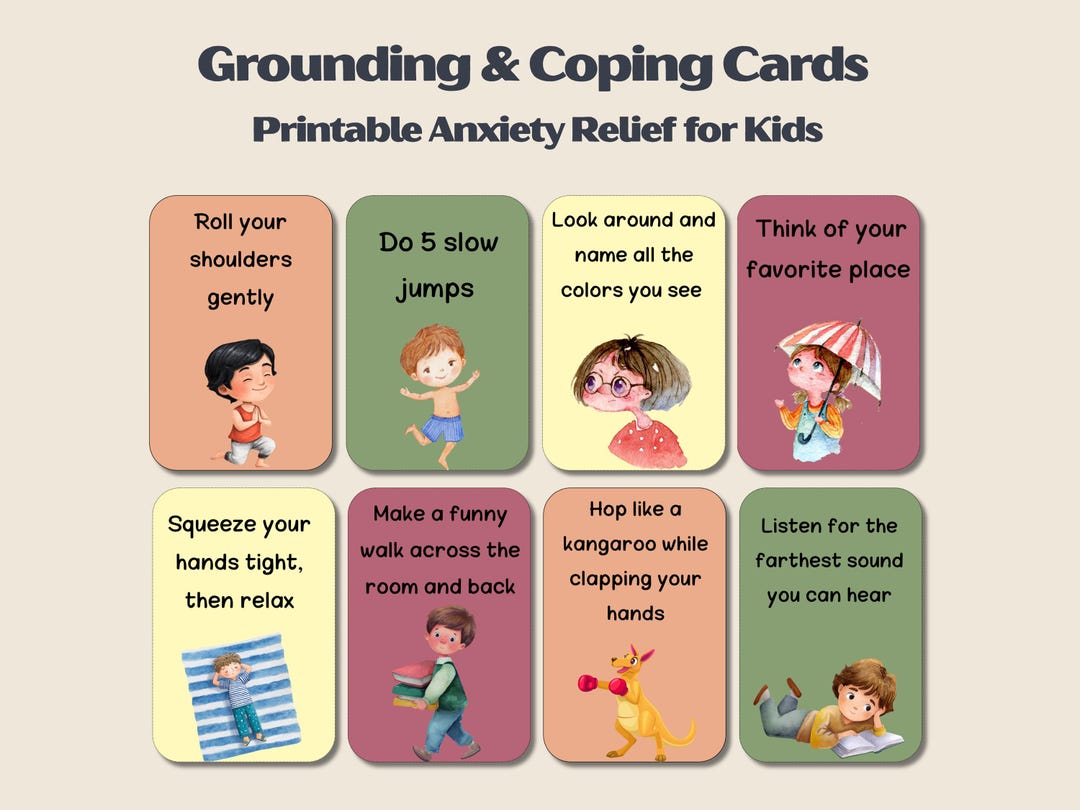 60 Printable Grounding and Coping Cards for Kids | Anxiety Relief ...