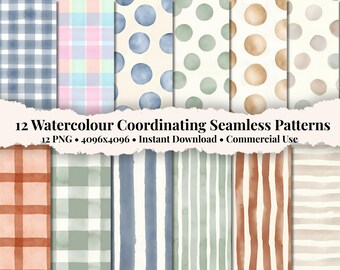 Matching Seamless Patterns Bundle, Coordinated Digital Paper, Mix and ...