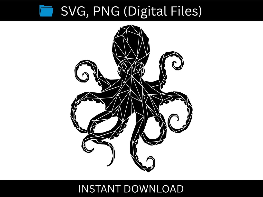 Geometric Octopus SVG, Low Poly Sea Animal Vector (digital Download) - Etsy