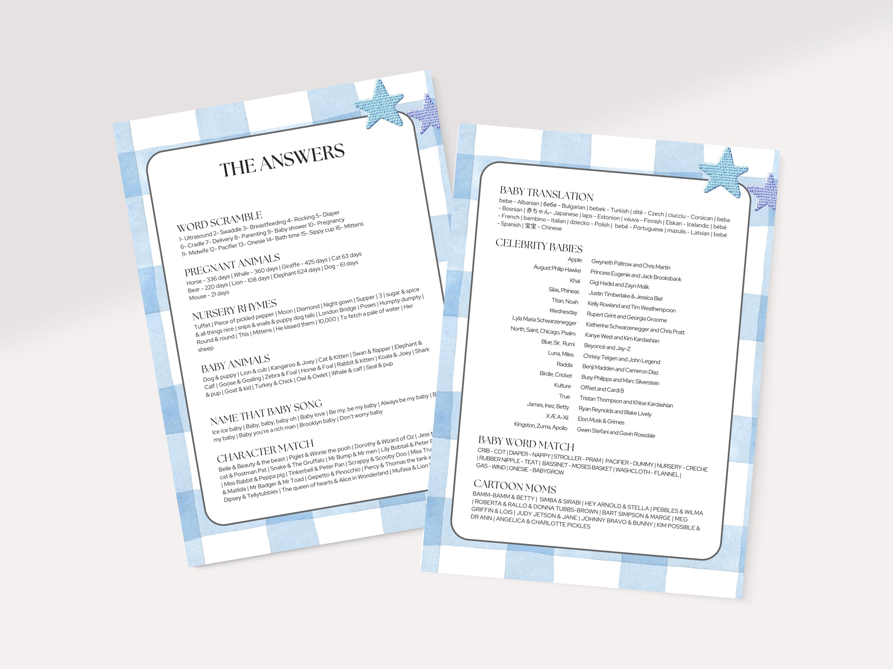 Blue Baby Shower Games Bundle, Boy Party Pack (digital Download) - Etsy ...