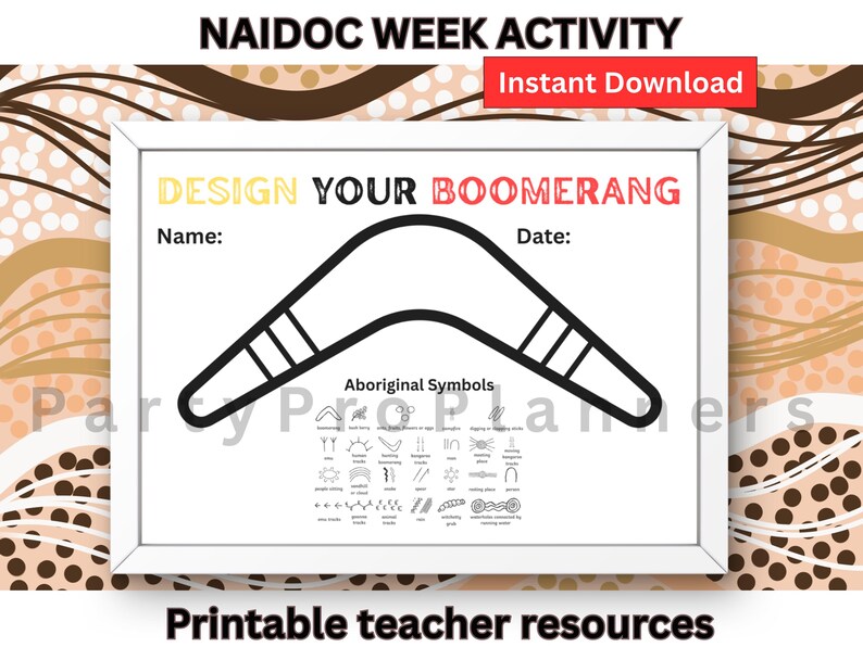 NAIDOC Week Activity | Design Your Own Boomerang Worksheet | Aboriginal ...