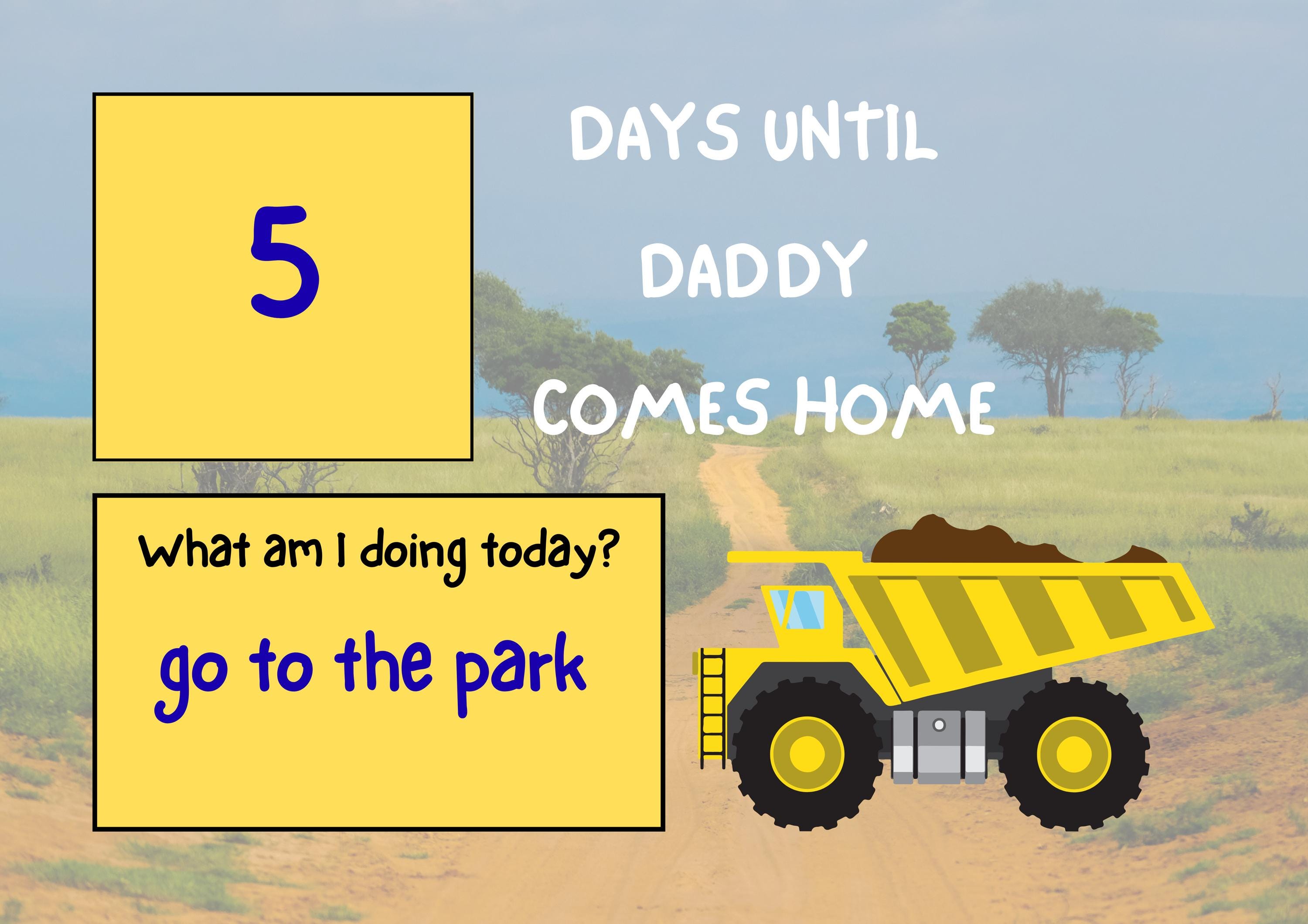 FIFO Dad Countdown Printable – Mining Truck Countdown for Kids ...
