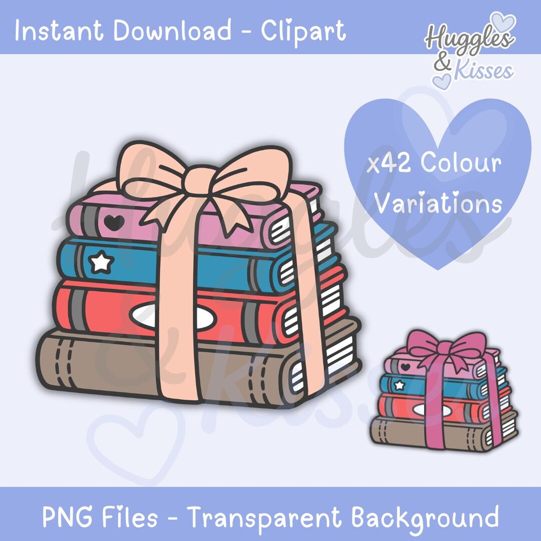 Book Stack Doodle Color 42 Stack of Books Clipart PNG Bundle | Cute Book Stack Doodle Clipart ...