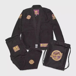 Kimono de Jiu Jitsu Shoyoroll Batch 83 Mamba BJJ Negro 450 GSM con Bolsa