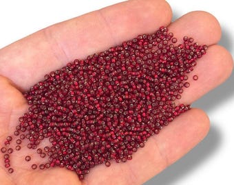 Perles de rocaille en verre tchèque rouge rubis, 11/0 Minuscules accessoires pour fabrication de bijoux