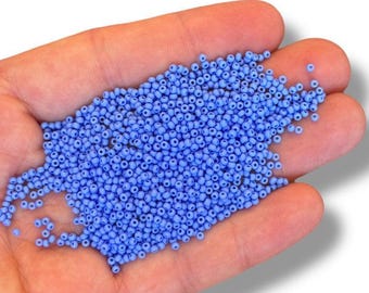 Perles de rocaille pervenche, petit bleuet bleu rond en verre pour créations artisanales (11/0)