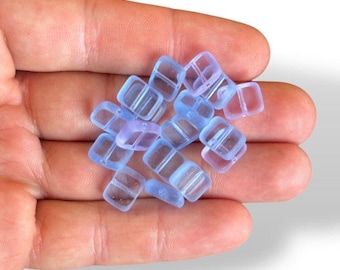 Perles pour coussin bleu lilas translucides, perles d'espacement pervenche, fournitures pour bijoux en verre tchèque