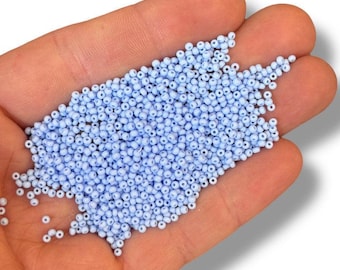 Perles de rocaille en verre tchèque bleu clair, petite rocaille ronde 11/0 pour la fabrication de bijoux