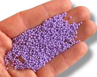 Perles de rocailles lavande, verre tchèque 11/0, fournitures créatives pastel, lot de fabrication de bijoux